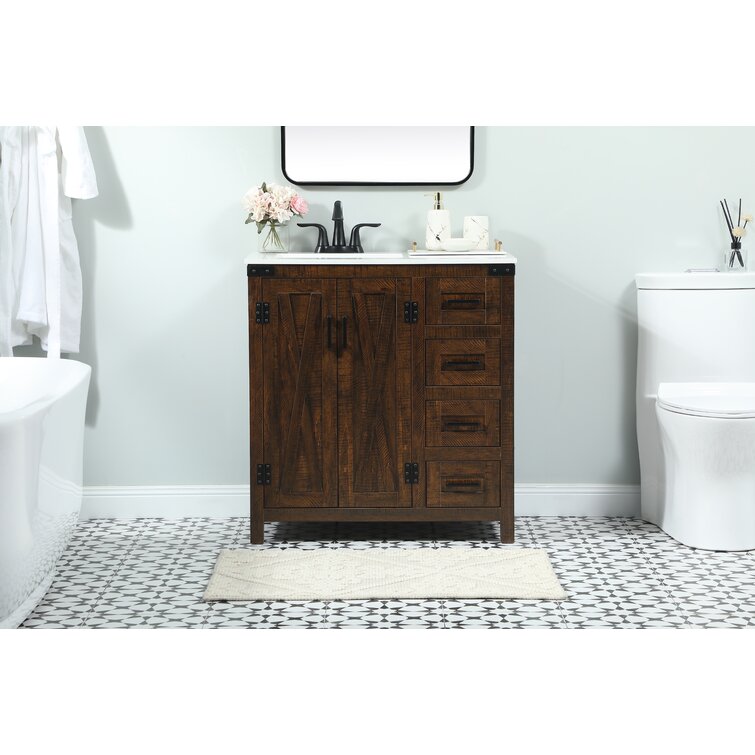 Trask 32 Single Bathroom Vanity with Engineered Marble Top